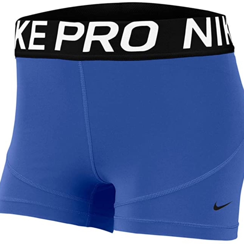 Nike Women's Pro 3" Shorts (Royal Blue/Black)